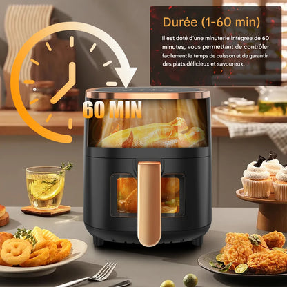 Airfryer 6L avec Fenêtre Visible – Cuisson saine, rapide et silencieuse