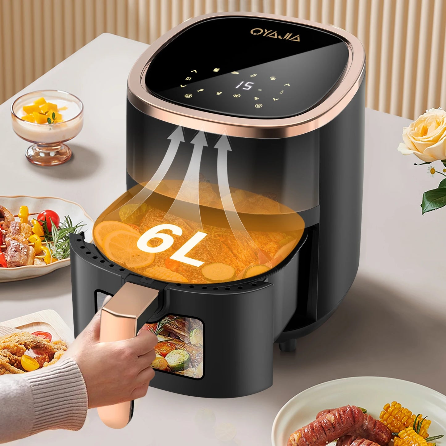 Airfryer 6L avec Fenêtre Visible – Cuisson saine, rapide et silencieuse