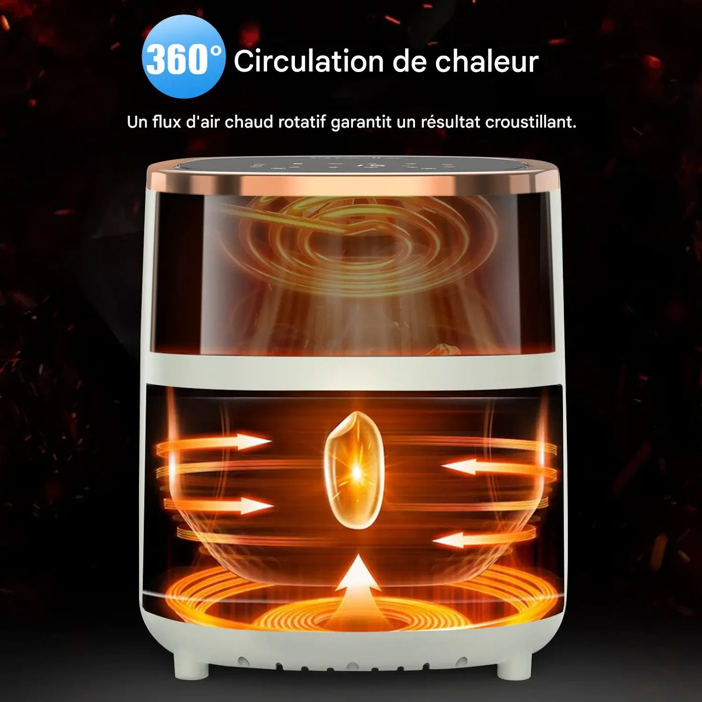 Airfryer 6L avec Fenêtre Visible – Cuisson saine, rapide et silencieuse